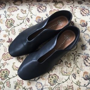 Free People black leather shoes